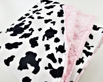 Personalized Cow Minky Blanket