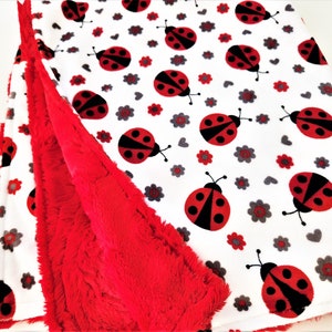Personalized Ladybug Minky Blanket