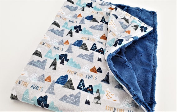 Personlized Minky Baby Blanket - Adventure Awaits