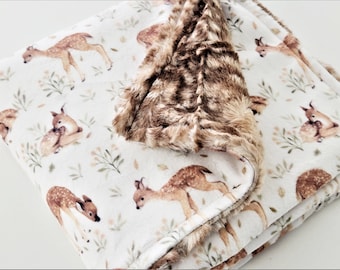 Personalized Fawn Minky Blanket