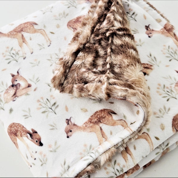 Personalized Fawn Minky Blanket