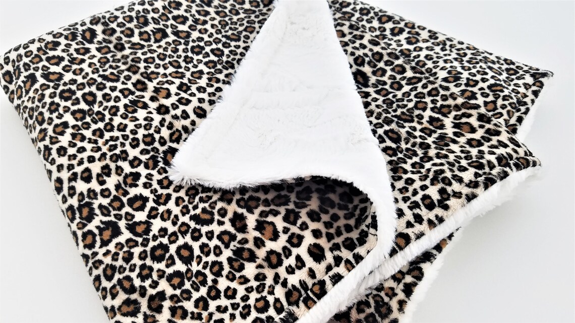 Personalized Cheetah Minky Baby Blanket Etsy