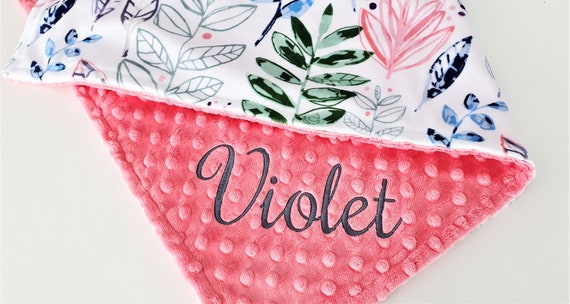 Personalized Tropical Minky Baby Blanket