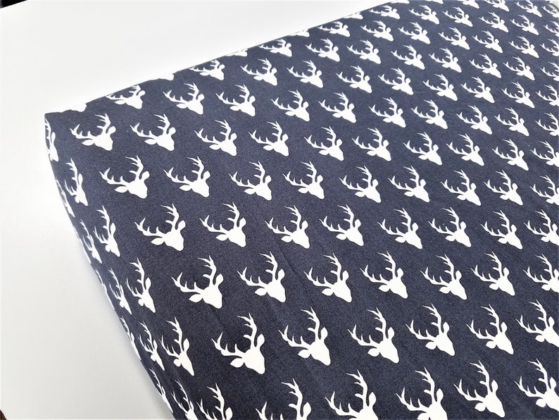 Ready to Ship Navy Antler Fitted CribToddler Sheet