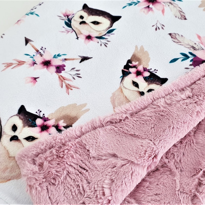Handmade Baby Alpaca Owl Comforter Blanket in Beige main image 1