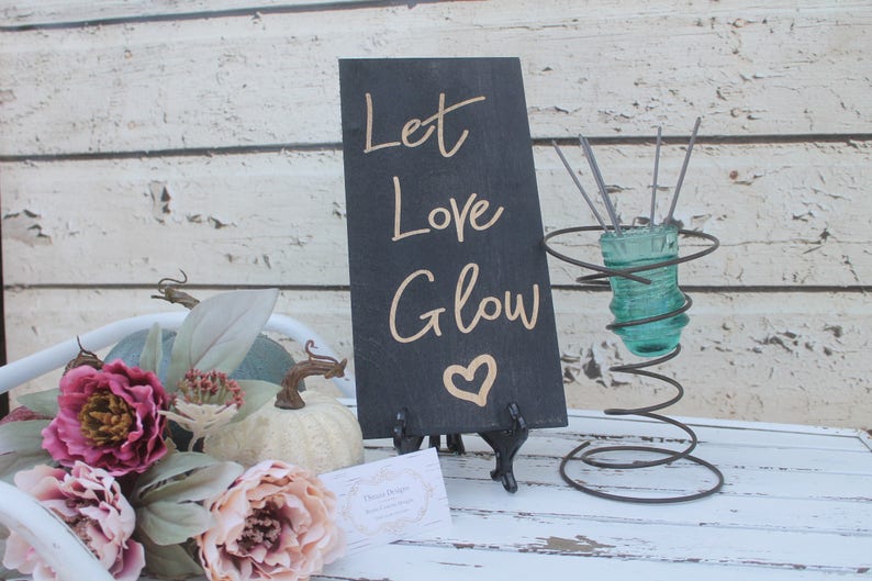 Let love glow sign ~ Wedding Sign Wedding Decor ~ Sparkler send off Sign