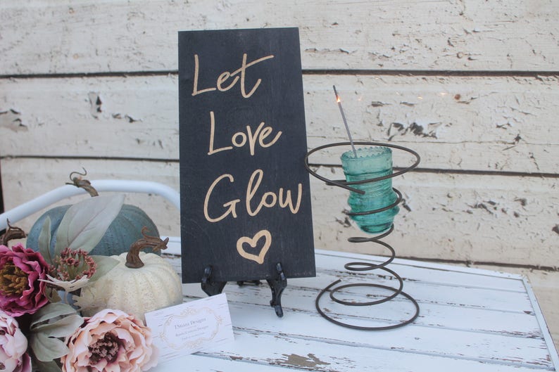 Let love glow sign ~ Wedding Sign Wedding Decor ~ Sparkler send off Sign