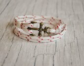 White wrap paracord anchor mens nautical bracelet sailor bracelet anchor wristband pulsera hombre anker armband fish hook bracelet