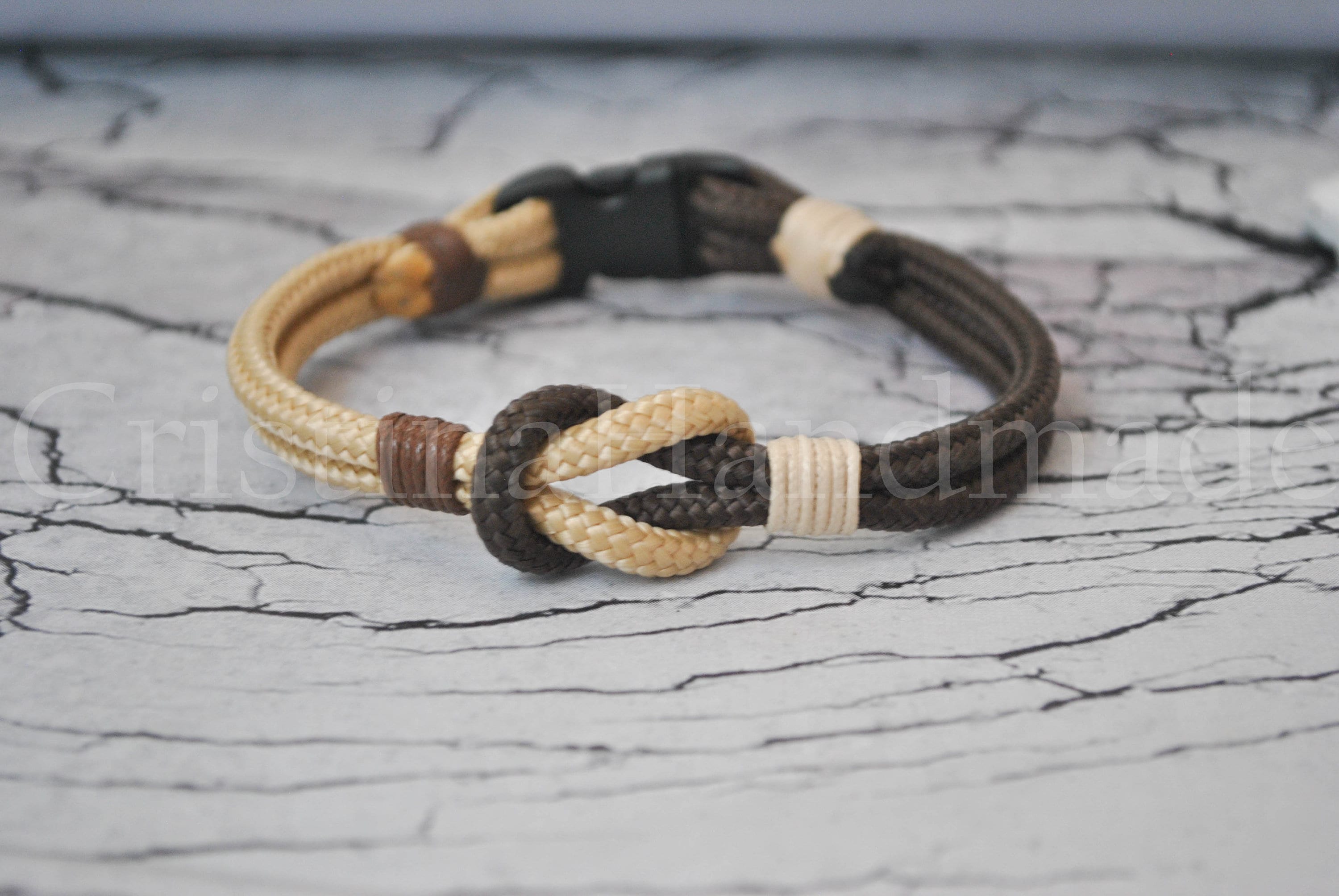 Sailor Knot Nautical Bracelet Mens Bracelet Ivory Brown Etsy