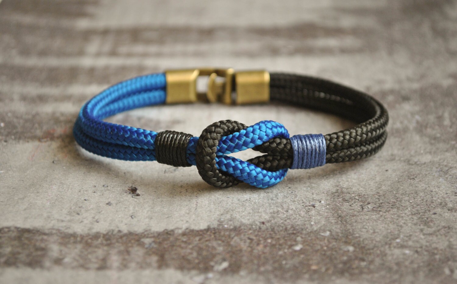 Sailor knot Nautical bracelet mens bracelet black blue Etsy