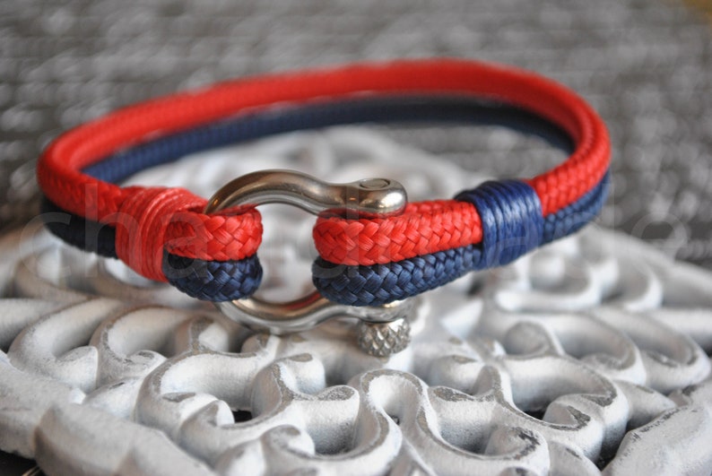 Mens paracord nautical stainless steel shackle bracelet nautical wristband pulsera hombre sailing bracelet survival bracelet