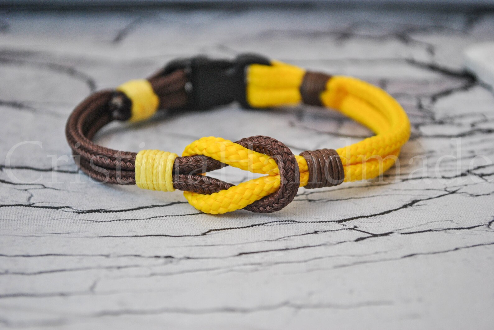 Sailor knot Nautical bracelet mens bracelet yellow brown Etsy