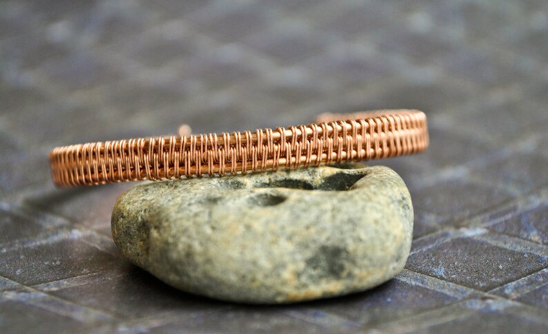 Mens raw copper wire wrapped cuff bangle bracelet unisex copper bracelet copper bracelet mens copper bracelet pulsera cobre