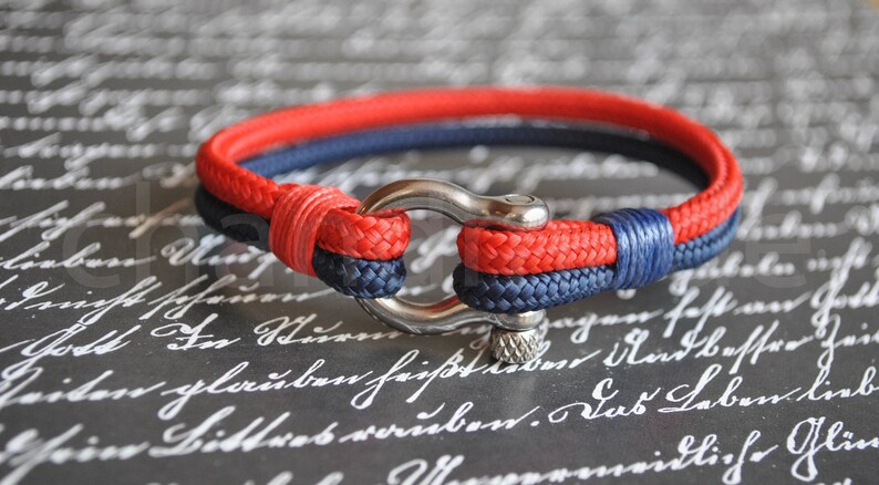 Mens paracord nautical stainless steel shackle bracelet nautical wristband pulsera hombre sailing bracelet survival bracelet