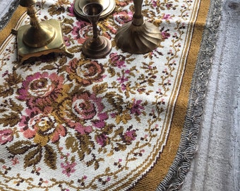 Vintage Needlepoint Runner / Needlepoint Table Runner