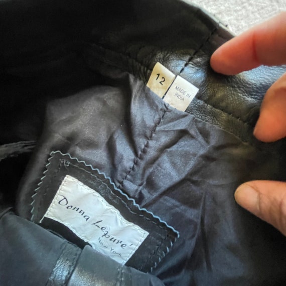 Vintage Donna Lepure Black Leather Pants Pleated,… - image 4