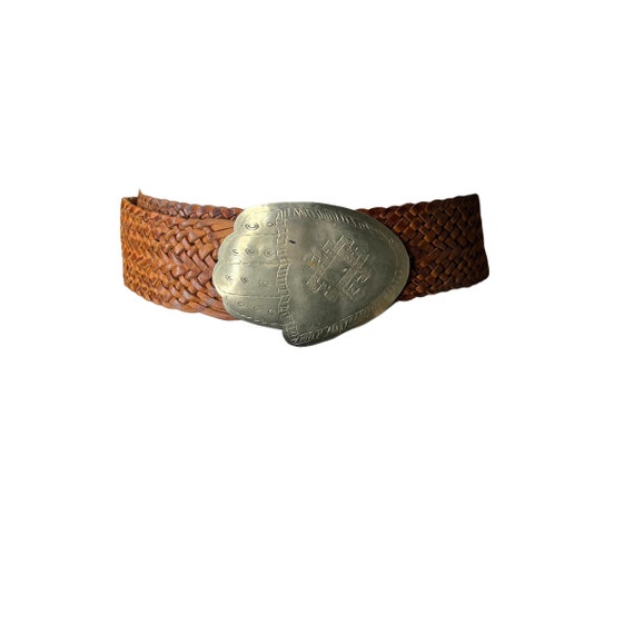 moroccan belt tan leather - Gem