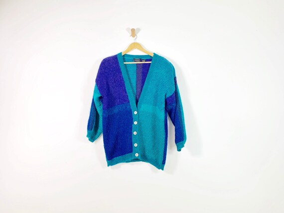Vintage 80's Colorblock Paul Harris Blue Teal Moha