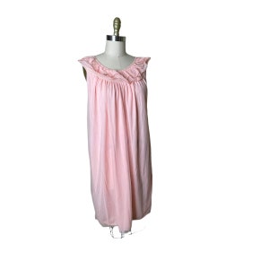 Vintage Avian Pink Chiffon & Nylon Nightgown and Robe Set M Pegnoir Lace Bild 2
