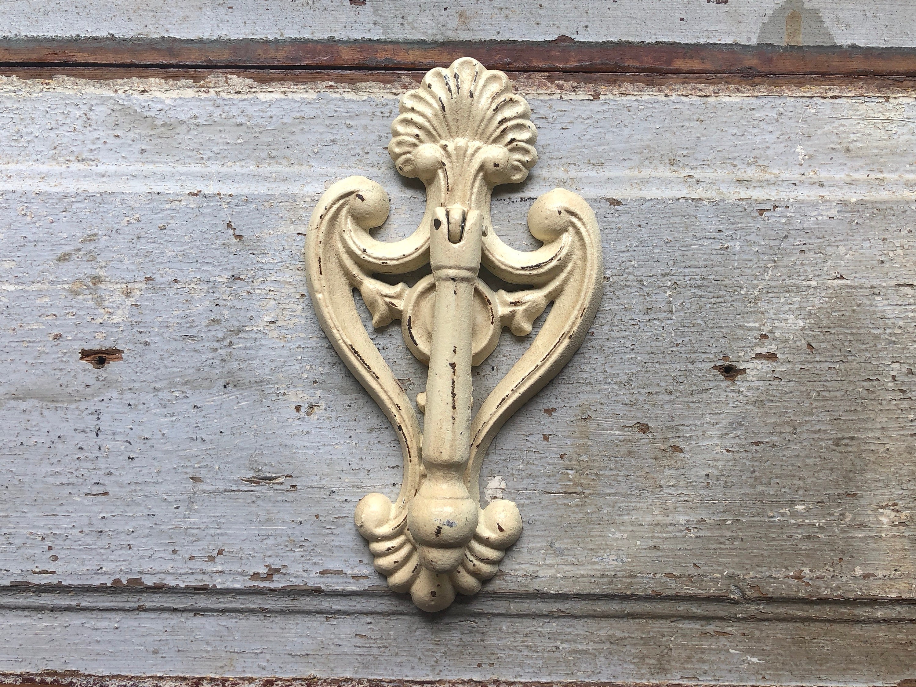 Antique White Cast Iron Door Knocker Scroll Door Knocker - Etsy Canada