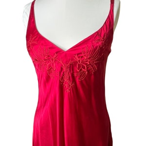 Victoria Secret Gold Label Slip Dress Red 100% Silk Short Mini Vintage Small image 3