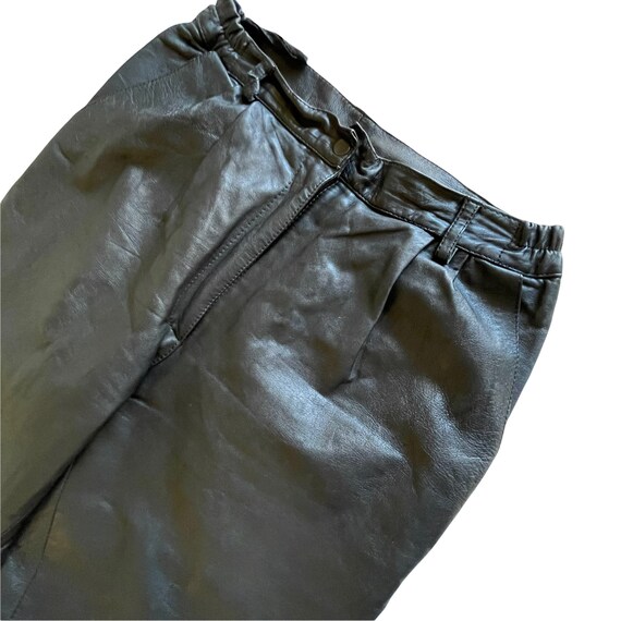 Vintage Donna Lepure Black Leather Pants Pleated,… - image 3