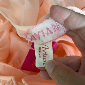 Vintage Avian Pink Chiffon & Nylon Nightgown and Robe Set M Pegnoir Lace image 4