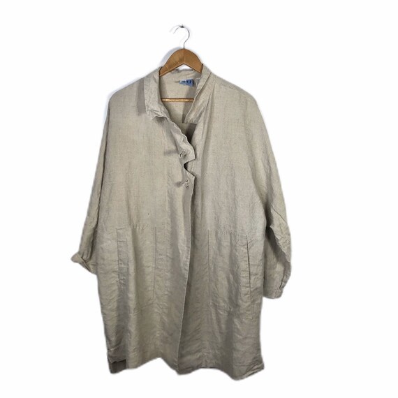 Vintage 4U Oatmeal Linen Oversized Plus Size Minim