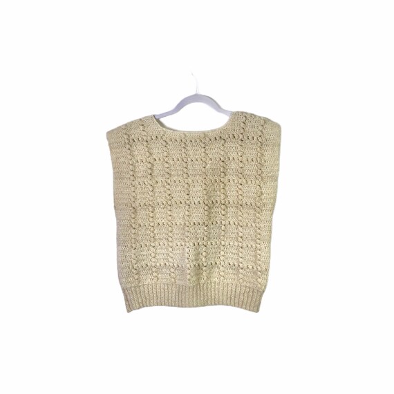 Vintage Handmade Cream Boxy Nubby Sweater, 38"