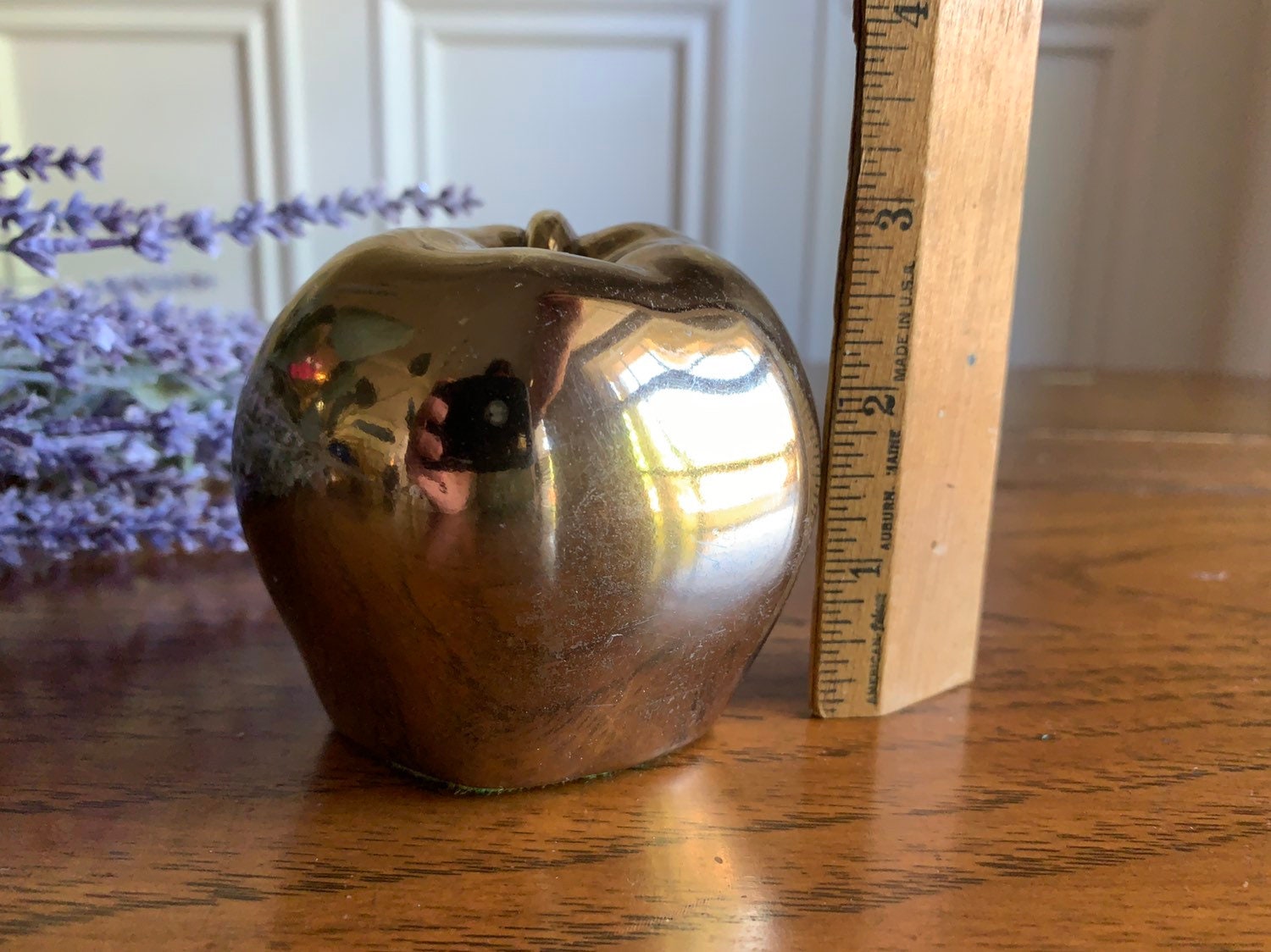 Vintage Brass Apple Paperweight Etsy