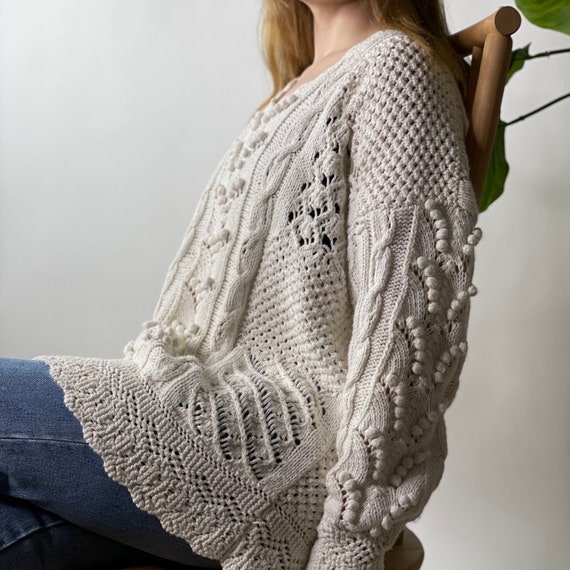 Cotton Nubby Handknit Express Tricot V 