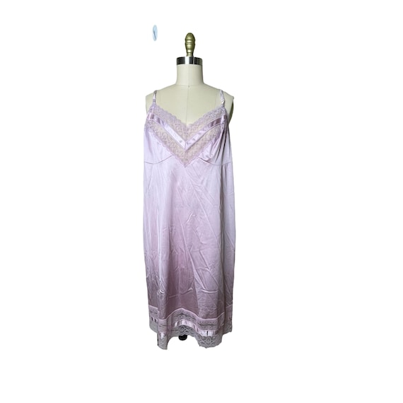 Pale Pink Sleeveless Slip with Floral Lace by Vanity Fair