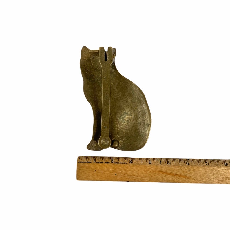 Vintage Brass Cat Door Knocker image 2