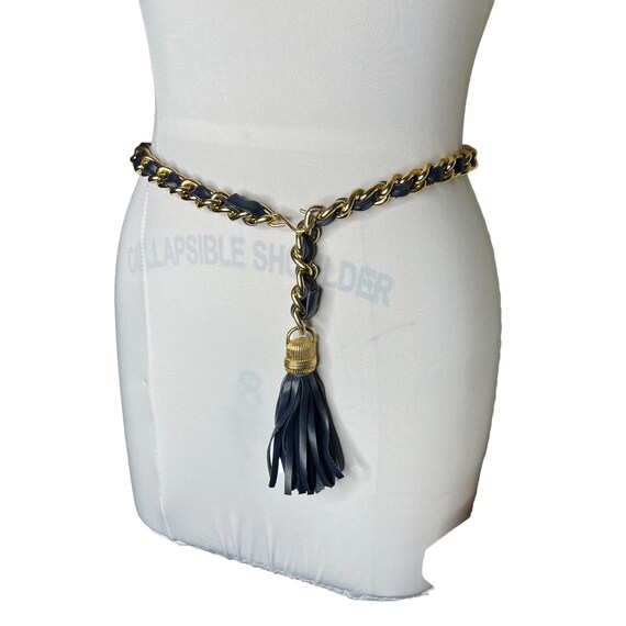 Chain tassel belt top