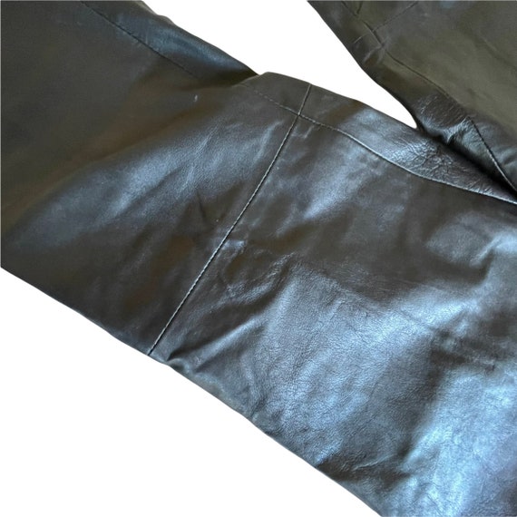 Vintage Donna Lepure Black Leather Pants Pleated,… - image 9