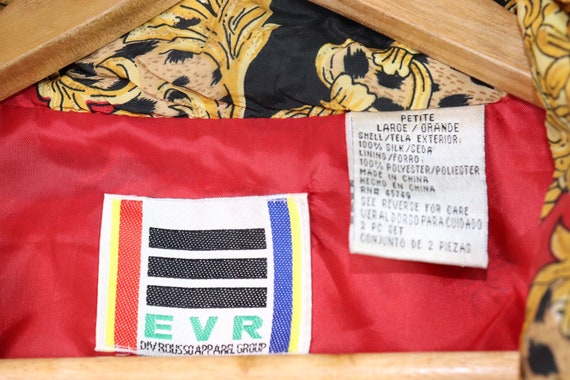 Vintage 90's EVR Silk Red Chains Tassle Bomber Ja… - image 4