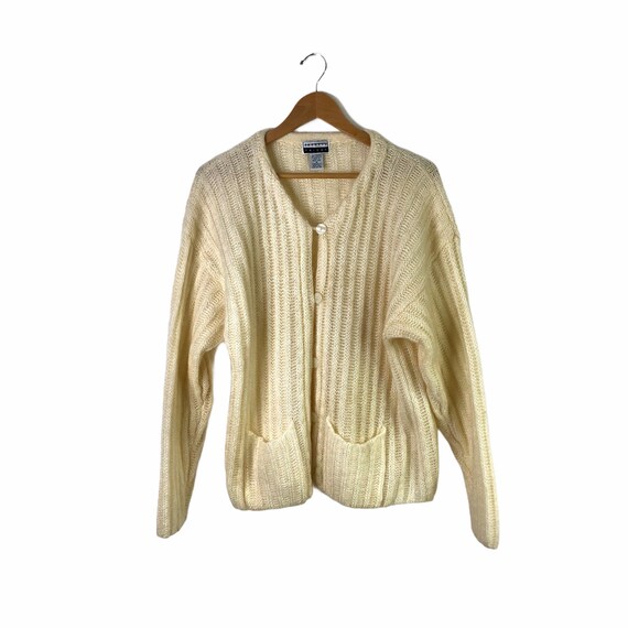 Vintage 90's White Fuzzy Cream Mohair 