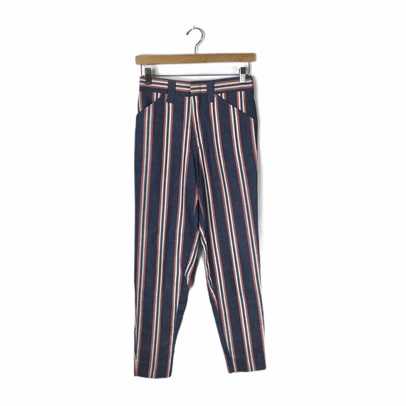 Vintage 70’s Farah Blue Red Striped Chambray Trous