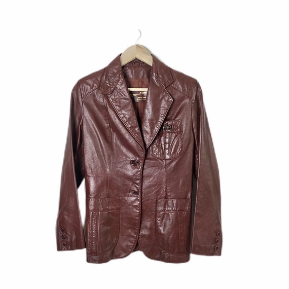 Vintage Ettienne Aigner Oxblood Red Leather Jacket Size 8 - Etsy