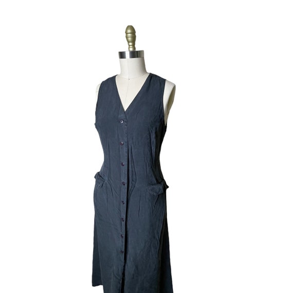 Vintage Limited America Silk Maxi Dress Full Butt… - image 6