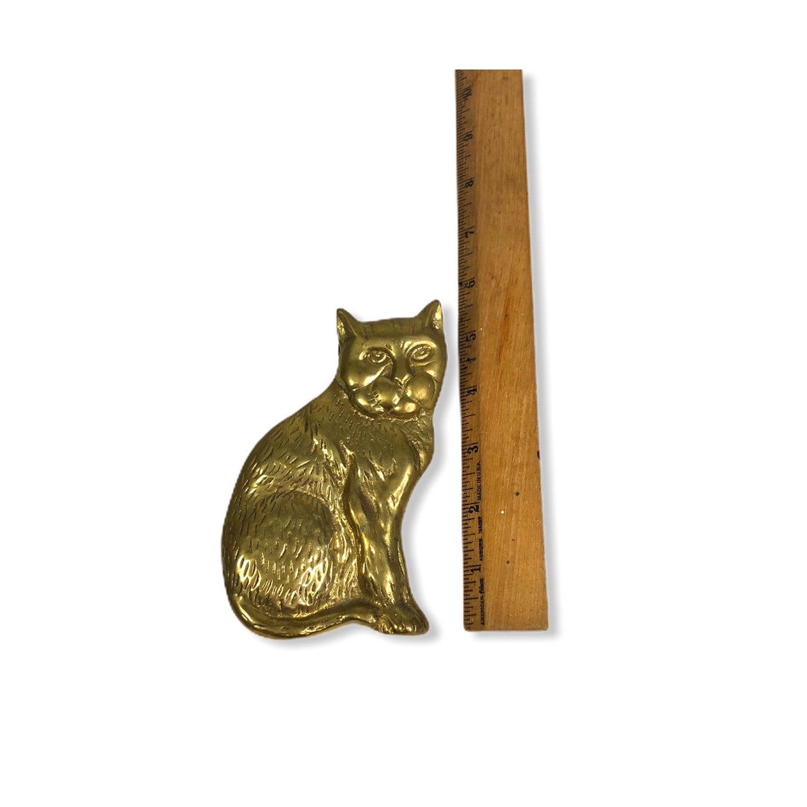 Vintage Large Brass Cat Door Knocker Etsy