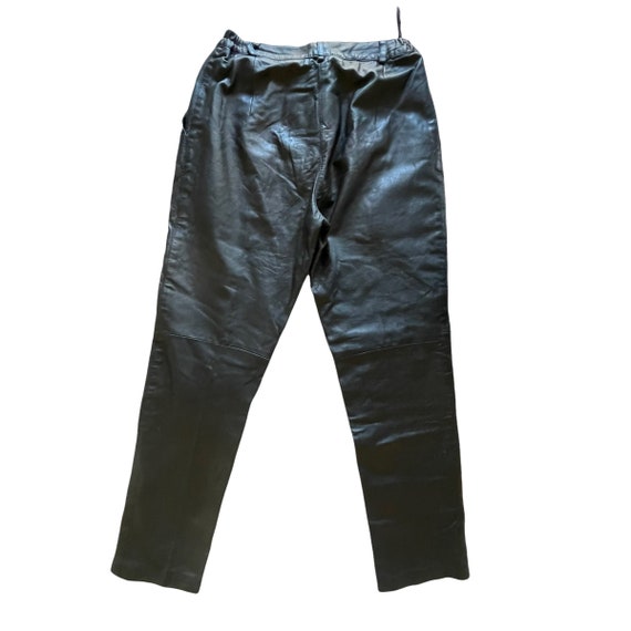 Vintage Donna Lepure Black Leather Pants Pleated,… - image 2