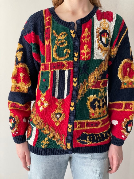 Vintage Eagle Eye Handknit British 