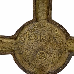 Vintage Terra Sancta Brass Enamel Cross Door Door Knocker image 4