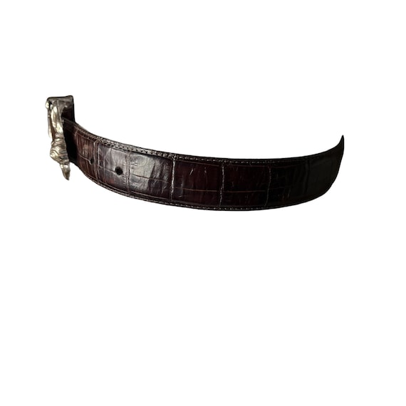 Vintage Brighton Brown Leather Belt Cherub Buckle… - image 9