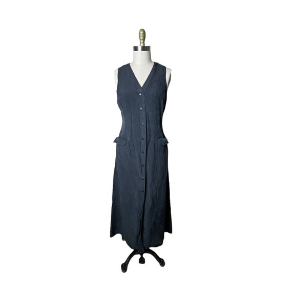 Vintage Limited America Silk Maxi Dress Full Butt… - image 8