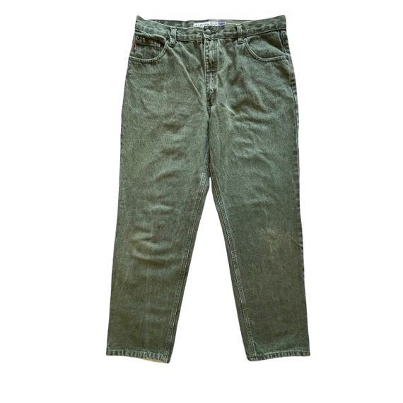 Vintage 90's Bugle Boy 750 Green Jeans, Size 36/30 - image 8