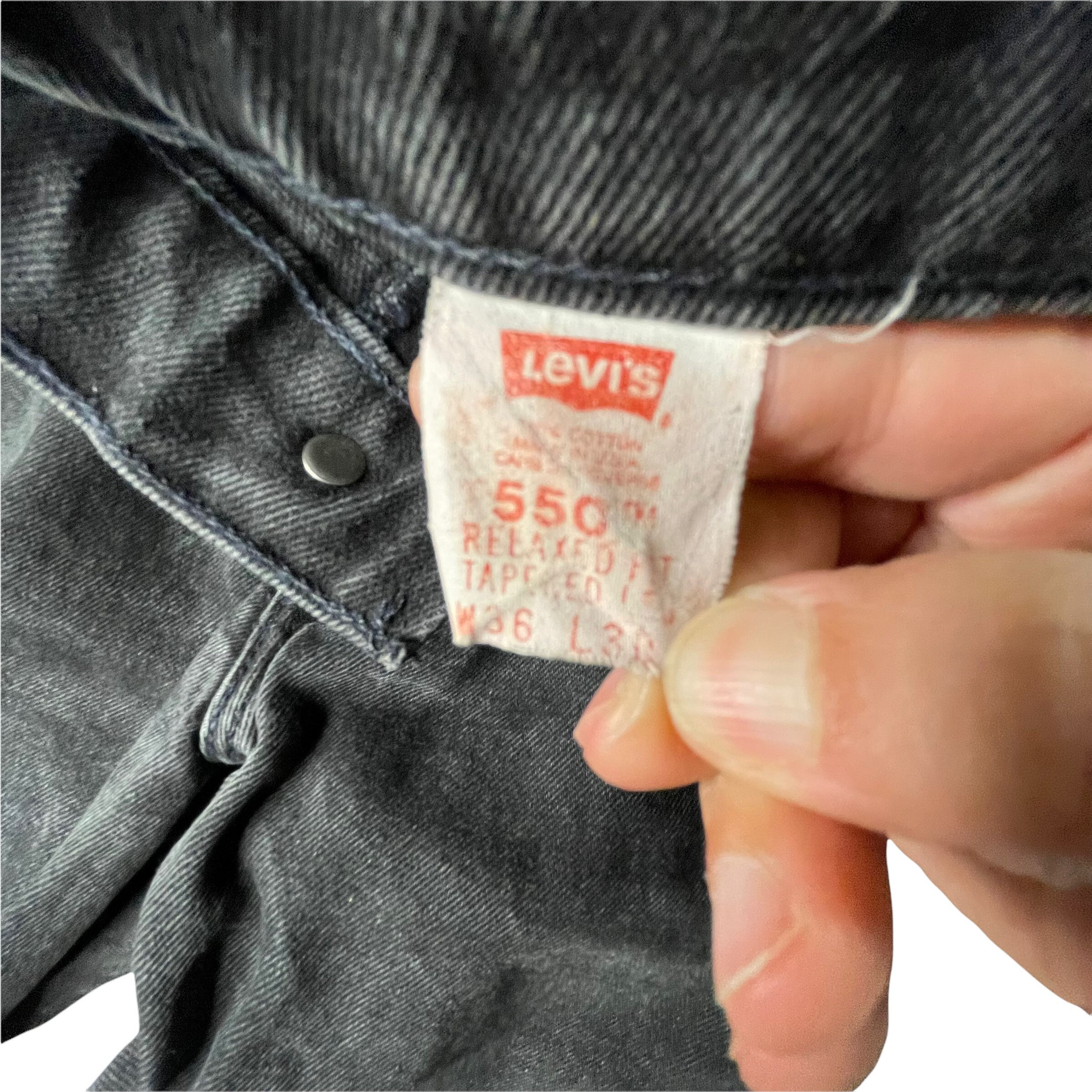 Vintage Levis 550 Black Jeans, Made in USA, Relaxed Fit