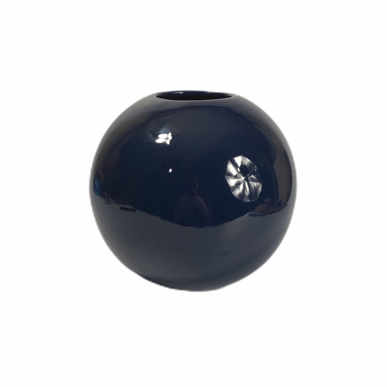 Vintage 80/'s Memphis Design Style Round Ceramic Sphere Vase