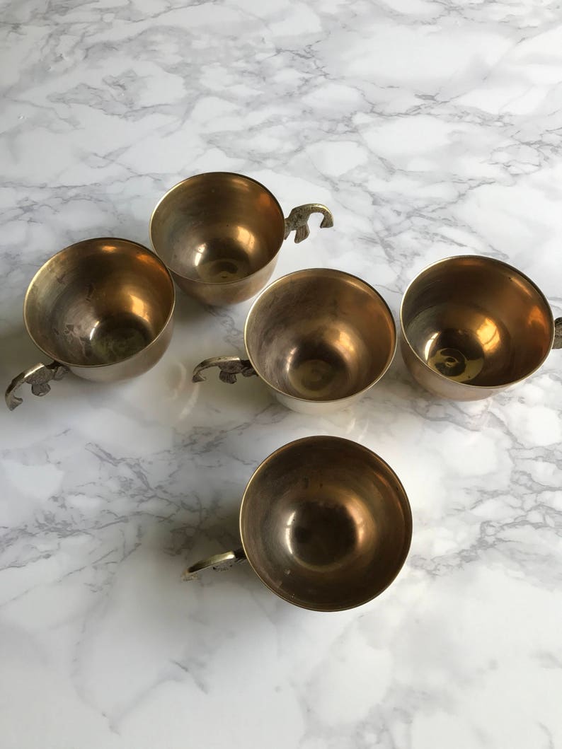 Brass Koi Fish Tea Cups Set of 5 Etsy
